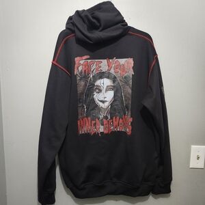 Dream Black Hoodie with Graphic Print Size 2XL Face Your Inner Demons Black